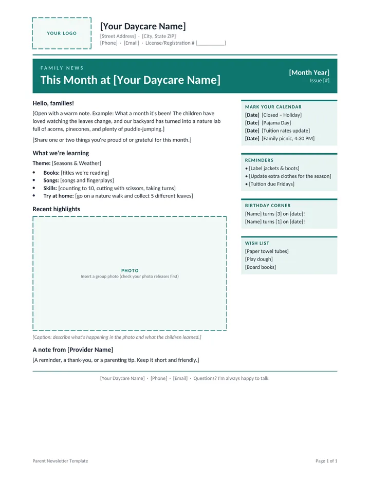 Parent Newsletter